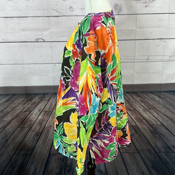 Lauren Ralph Lauren Womens Top Tunic size 2X Floral Vneck Hawaiian Aloha - Picture 4 of 11